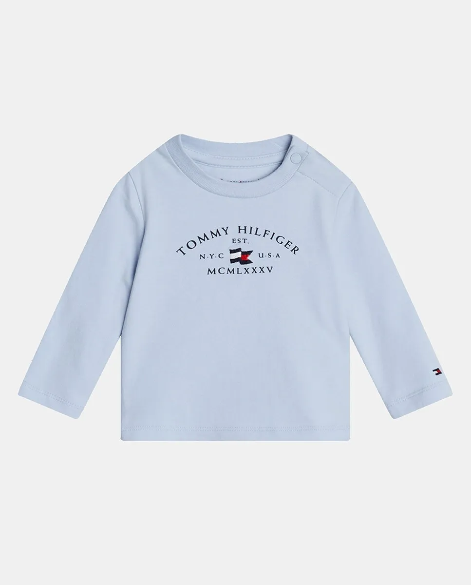 

Футболка с длинными рукавами и круглым вырезом для мальчика Tommy Hilfiger, синий