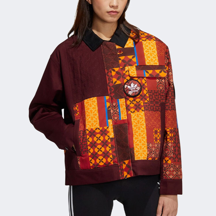 Женская стеганая куртка Adidas Originals, цвет Maroon — фото 3