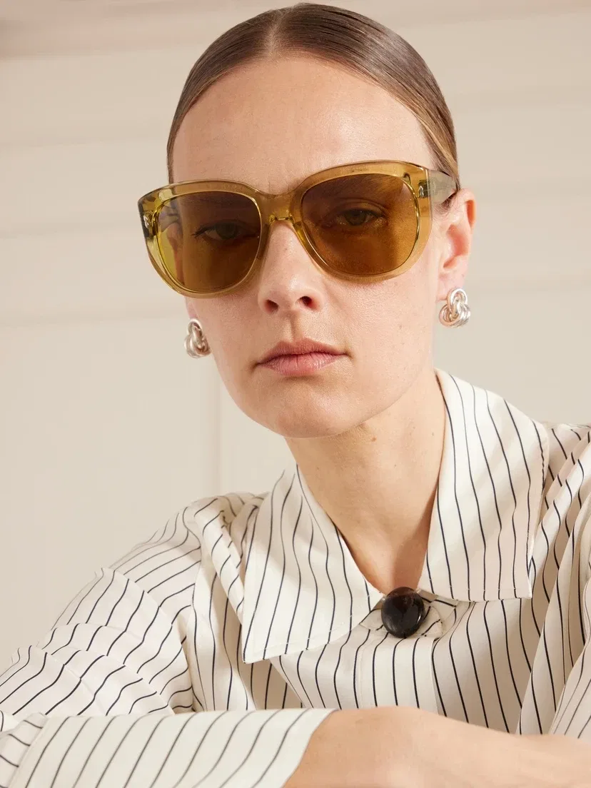 Солнцезащитные очки Roxy из ацетата с увеличенной круглой оправой Jacques Marie Mage, бирюзовый — фото 2