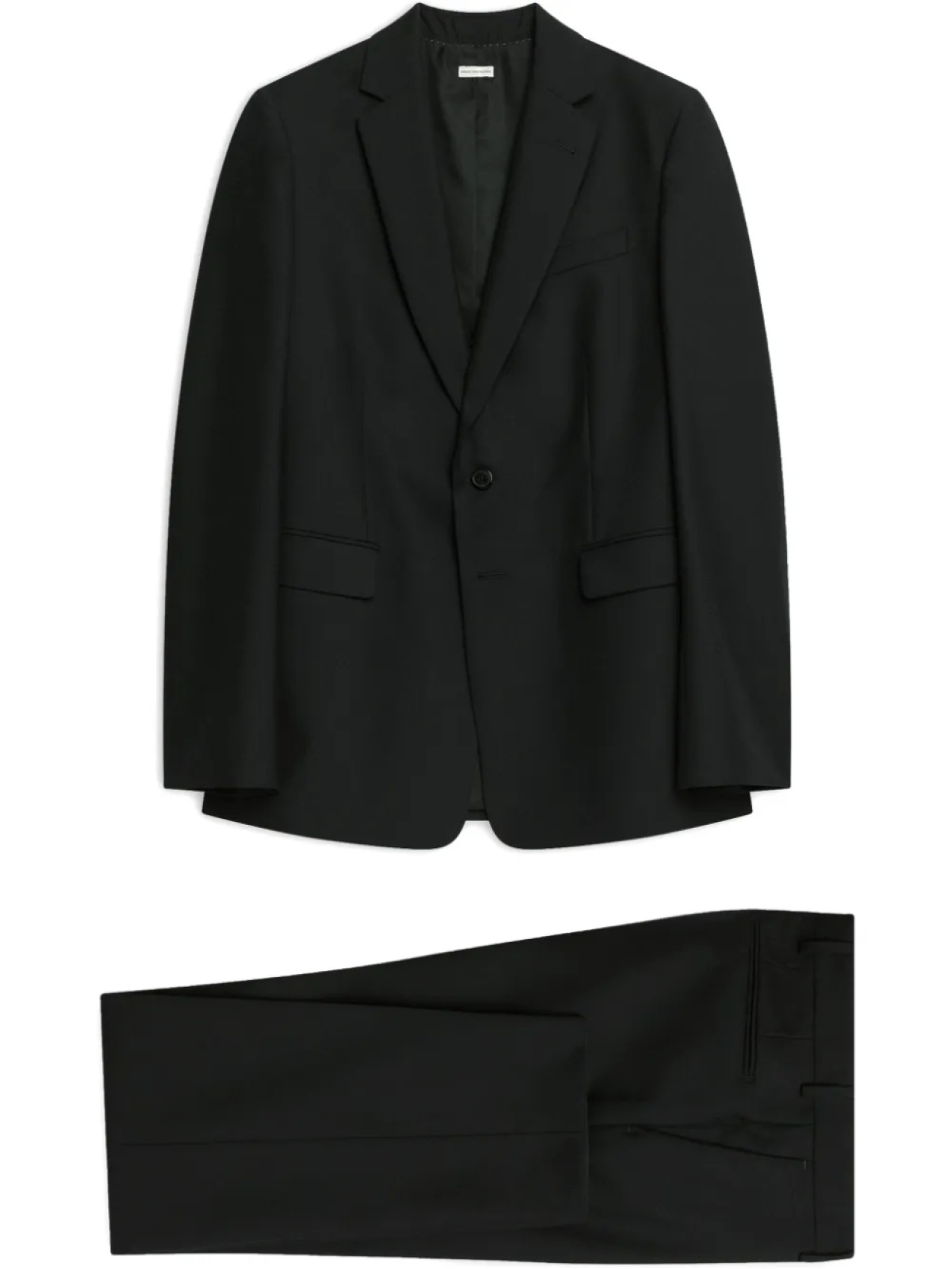 

DRIES VAN NOTEN шерстяной костюм узкого кроя, черный