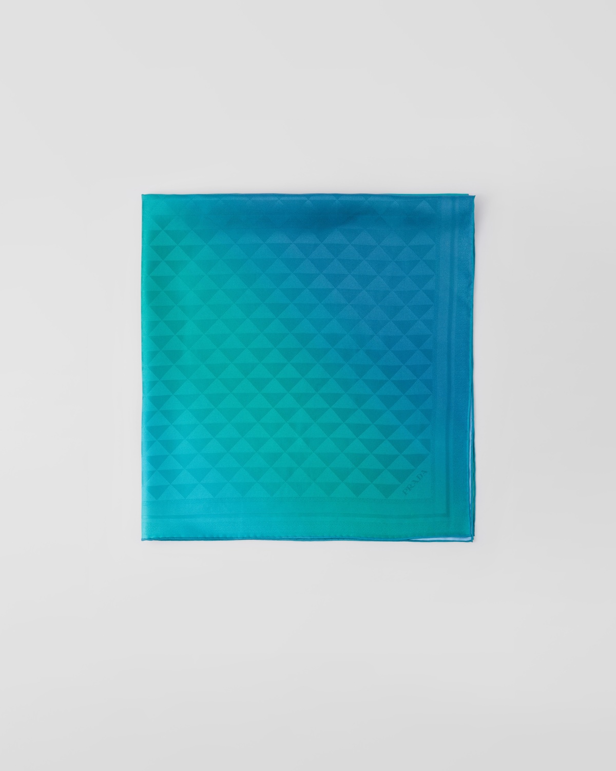 

Платок из шелкового твила с принтом 90x90 Prada, бирюзовый