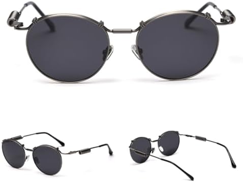 

Поляризованные круглые солнцезащитные очки для женщин в стиле панк, весенние винтажные солнцезащитные очки для мужчин, солнцезащитные очки с защитой от УФ-излучения UV400 MTZJH, C2