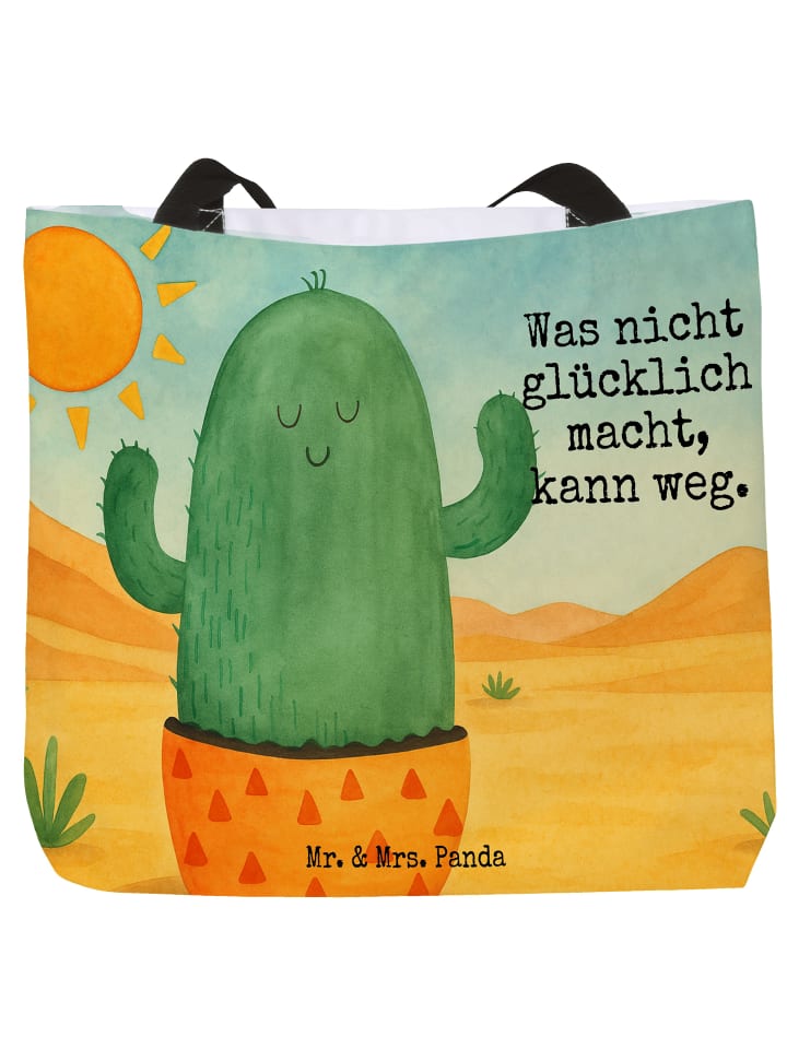 

Сумка-шоппер с рисунком кактуса и солнца и надписью белого цвета Mr. & Mrs. Panda