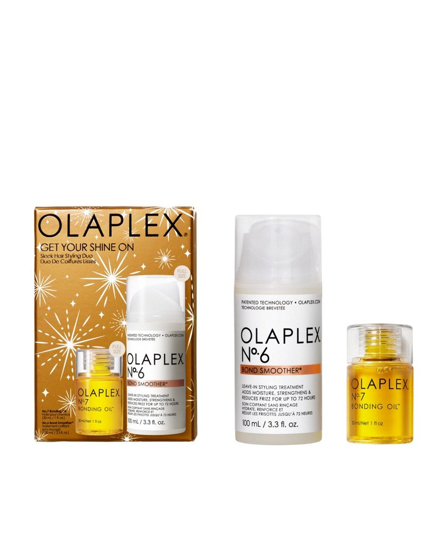 OLAPLEX Get Your Shine On, набор косметики, № 6 Bond Smoother 100 мл, № 7 Bonding Oil 30 мл — фото 2