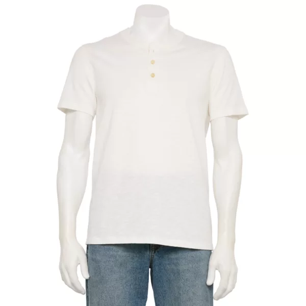 

Мужская адаптивная базовая футболка с коротким рукавом Henley Sonoma Goods For Life, белый