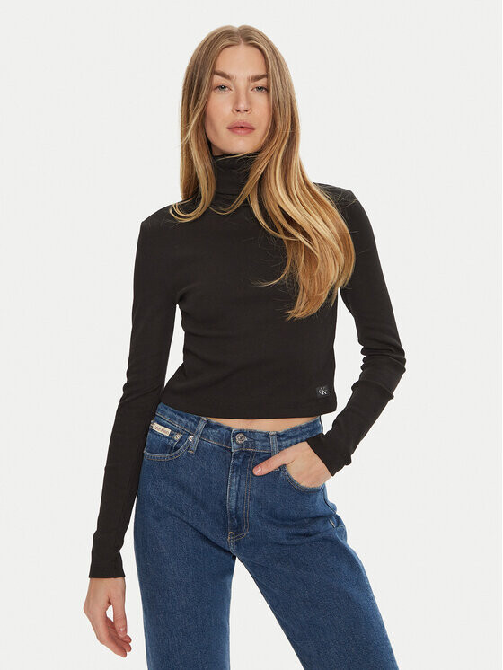 

Свитер с высоким воротником обычного кроя Calvin Klein Jeans, черный