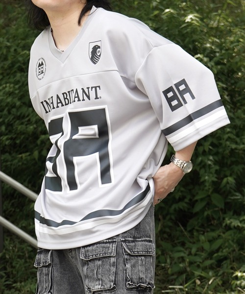 

Футболка с коротким рукавом, принт, унисекс INHABITANT, серый