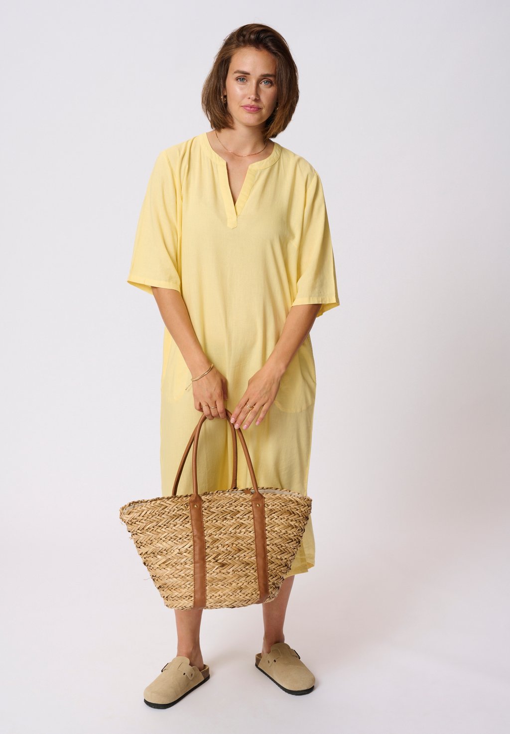 

Повседневное платье KAMILIA KAFTAN Kaffe, светло-желтый