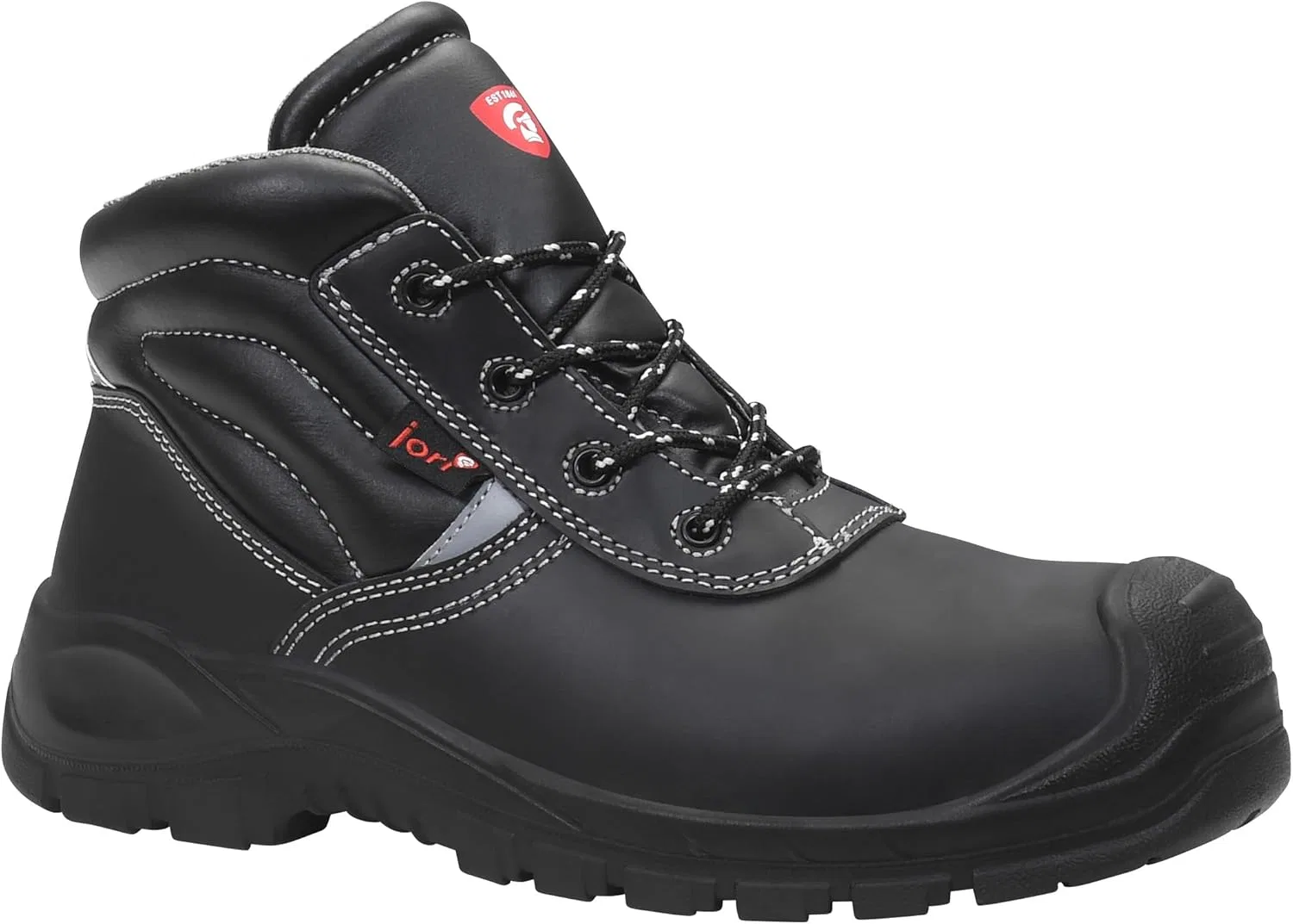 ELTEN Защитные ботинки JORI Basic II Compo Mid S3S из черной кожи на шнуровке с пластиковым защитным носком. Легкие и прочные, подходят для мужчин и женщин