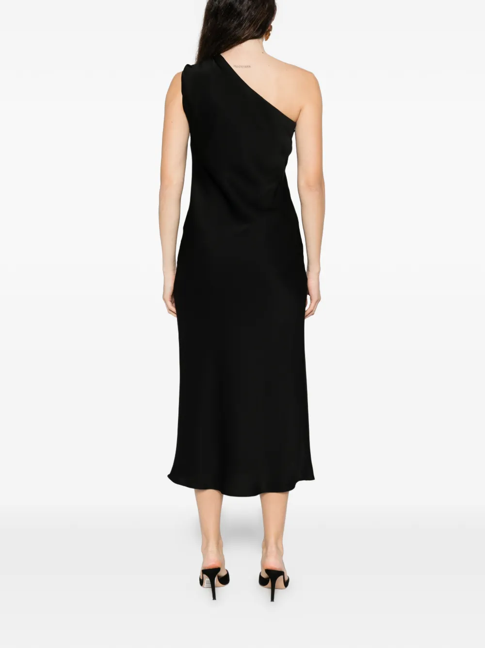 Макси-платье на одно плечо с драпировкой MAX MARA, черный — фото 4
