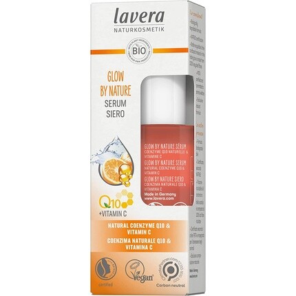 

Сыворотка Glow By Nature с Q10 и витамином С, увлажняющая, против морщин, оживляющая упругую кожу, 30 мл, Lavera