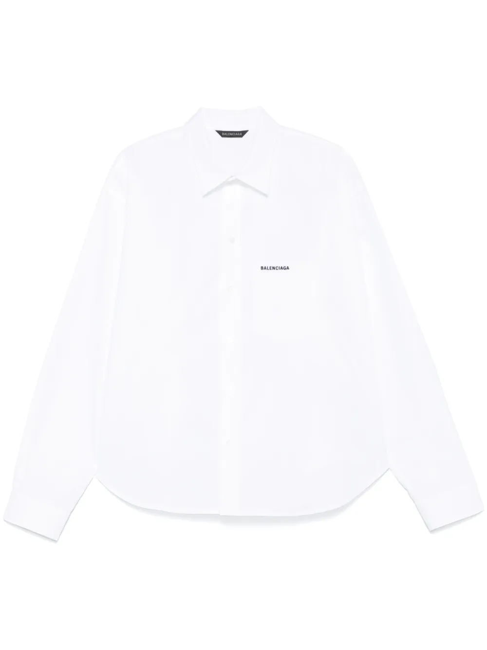 

Рубашка с вышитым логотипом BALENCIAGA, белый