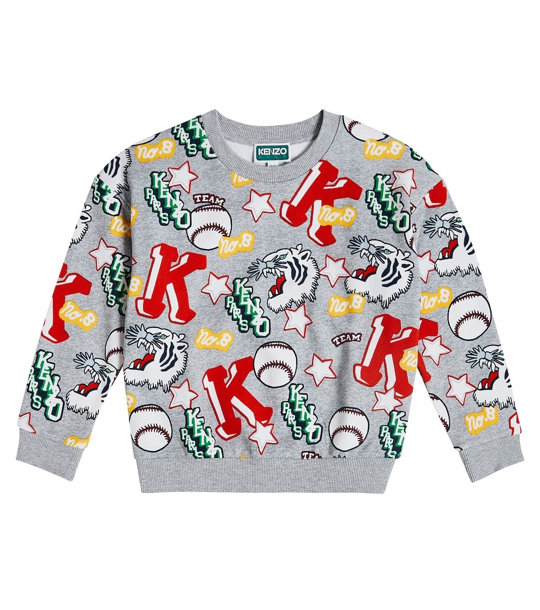 

Толстовка из хлопка с принтом Kenzo, серый
