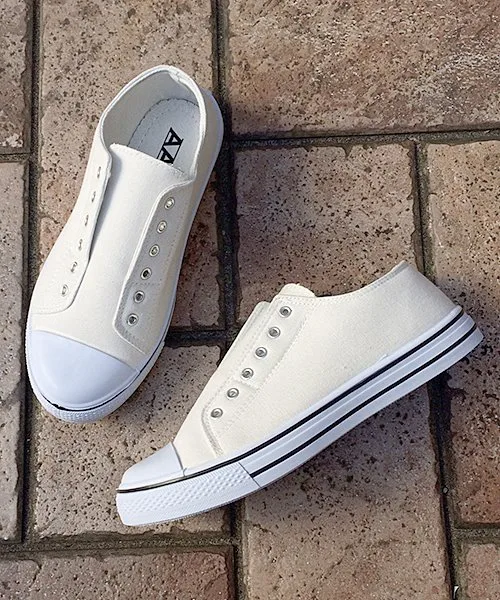 Унисекс слипоны из дышащего канваса AAA+ Low-Tech Response Sneaker (2343) белые