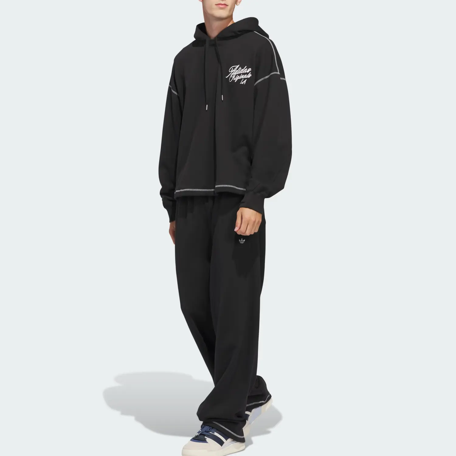 Санта Моника вязаные спортивные штаны Unisex Adidas Originals, черный — фото 4