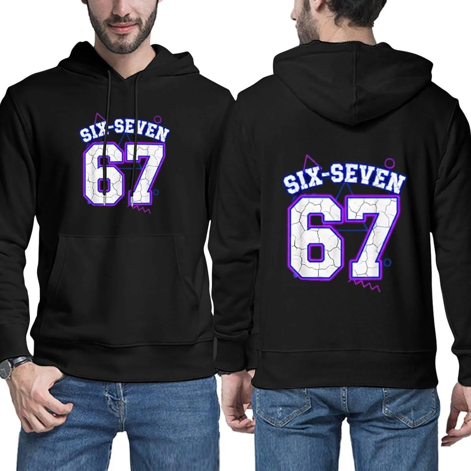 Мужской худи Fun Six-Seven 67 в стиле ретро