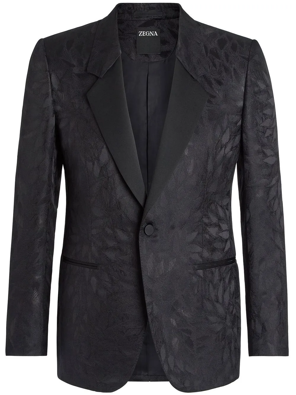 

Жаккардовый пиджак Zegna, черный