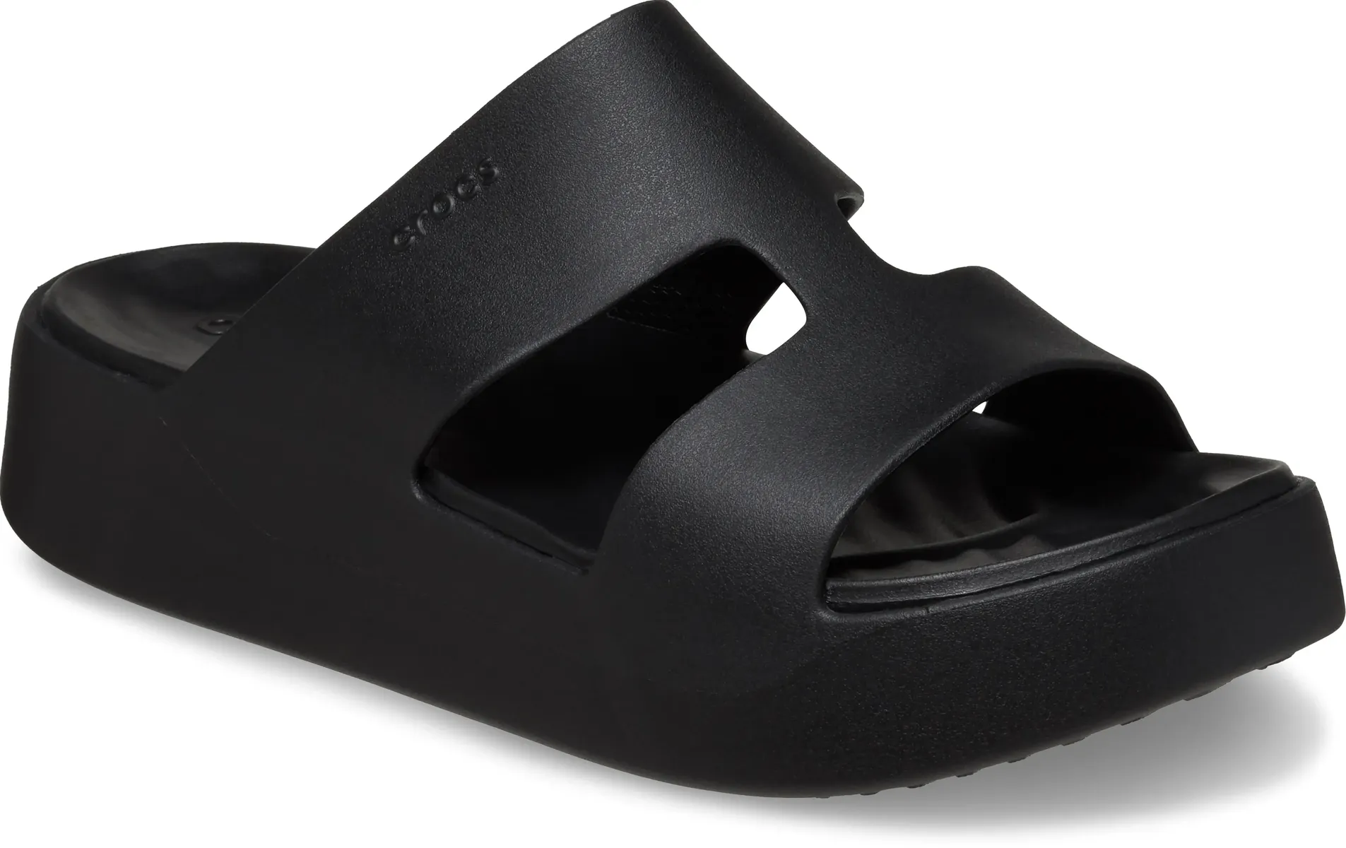 Мюли для купания Crocs "Getaway Platform H-Strap", летняя обувь, тапочки, обувь для купания, горки для бассейна, мягкая стелька, черный