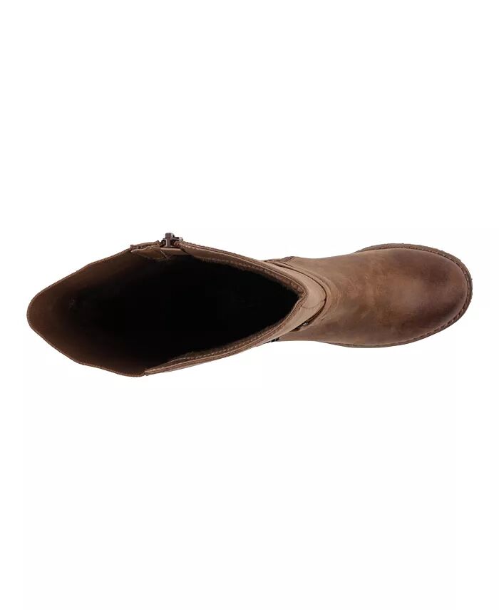Женские сапоги Jonah Lug Sole Block Heel до колена GC Shoes, коричневый/бежевый — фото 4