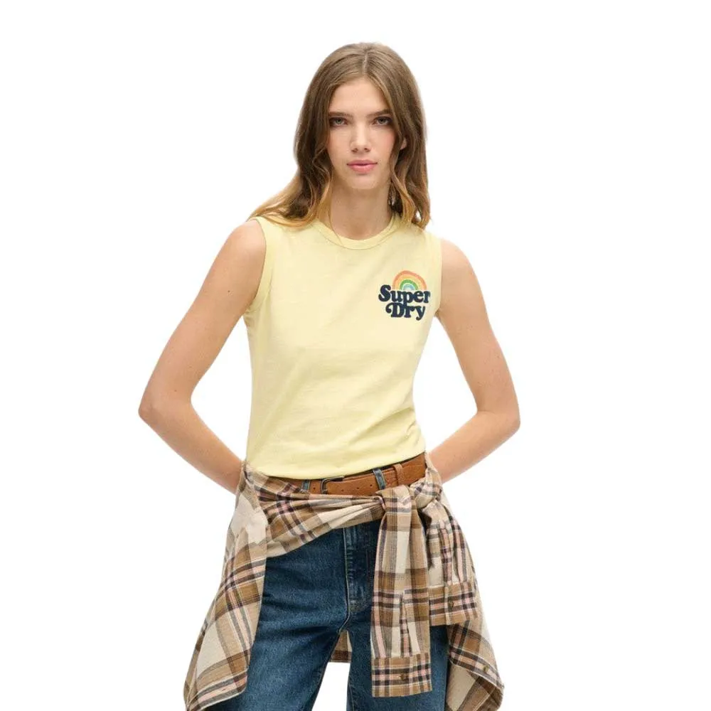 

Футболка без рукавов Superdry Vintage Rainbow, желтый