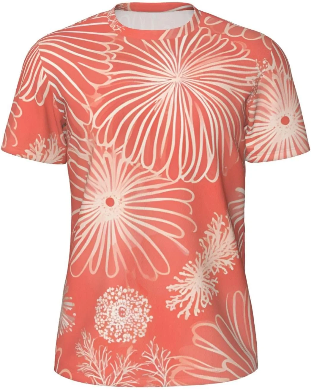 

Футболка мужская с принтом Coral Coloured Patterns, короткий рукав, дышащая, для спорта CADREWY
