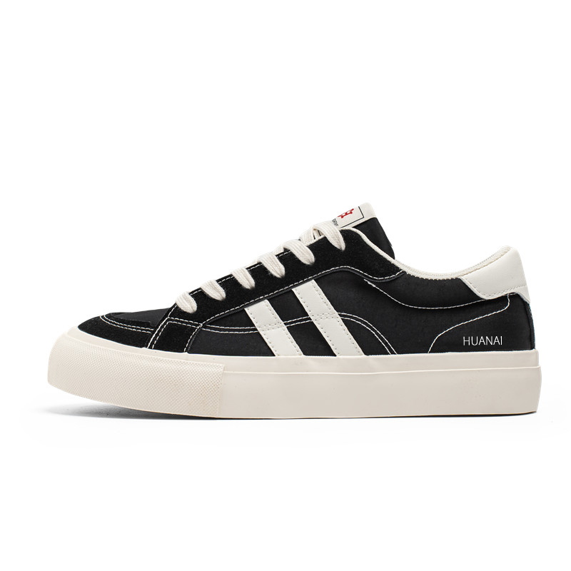 

HUANAI Мужские лоу-топ скейтборд кроссовки черные, цвет Black