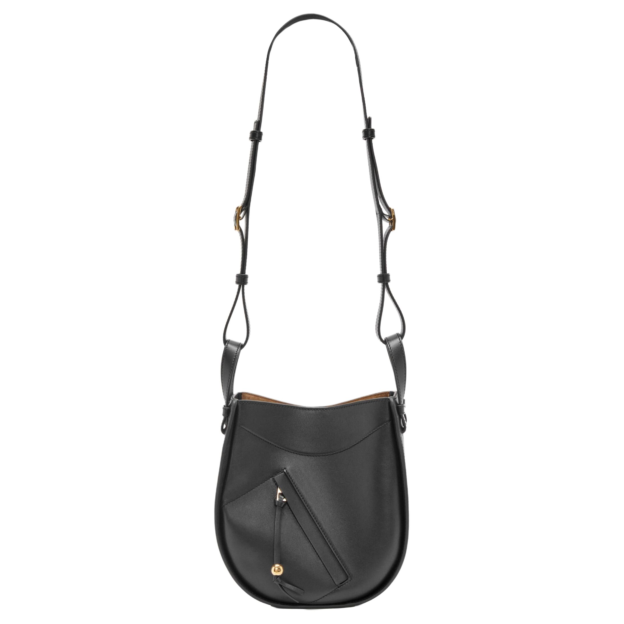LOEWE Яркая телячья кожа Одноплечевая сумка Женская черная — фото 2