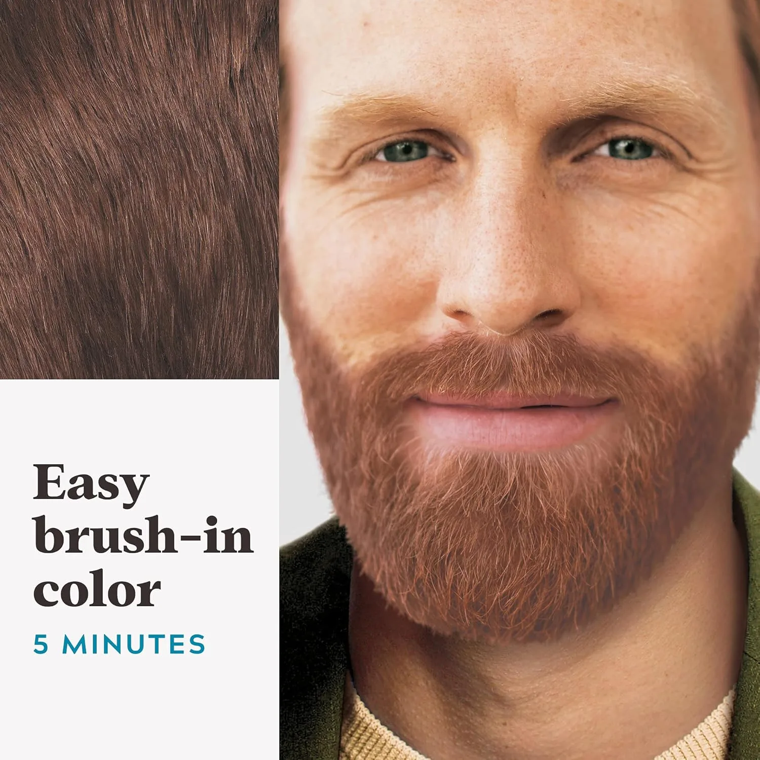 Just For Men Mustache & Beard, краска для бороды и усов с кистью, с кератином, биотином, алоэ и кокосовым маслом для здоровой растительности - Light Red Brown, M-27, 1 шт 1 штука (1 шт.), Light Red Brown M-27 — фото 4