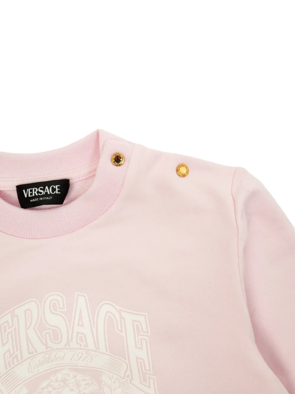 Комплект боди с логотипом Versace Kids, розовый — фото 3