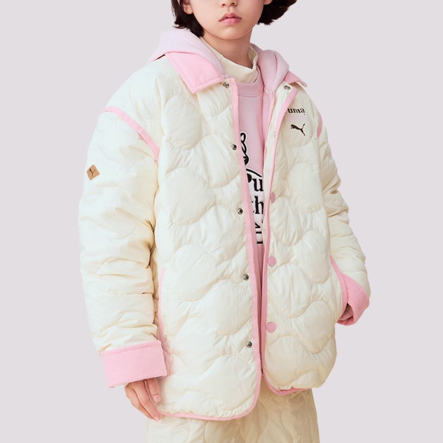 Пуховик 2 предмета теплый, универсальный комплект kids' PUMA, розовый — фото 3