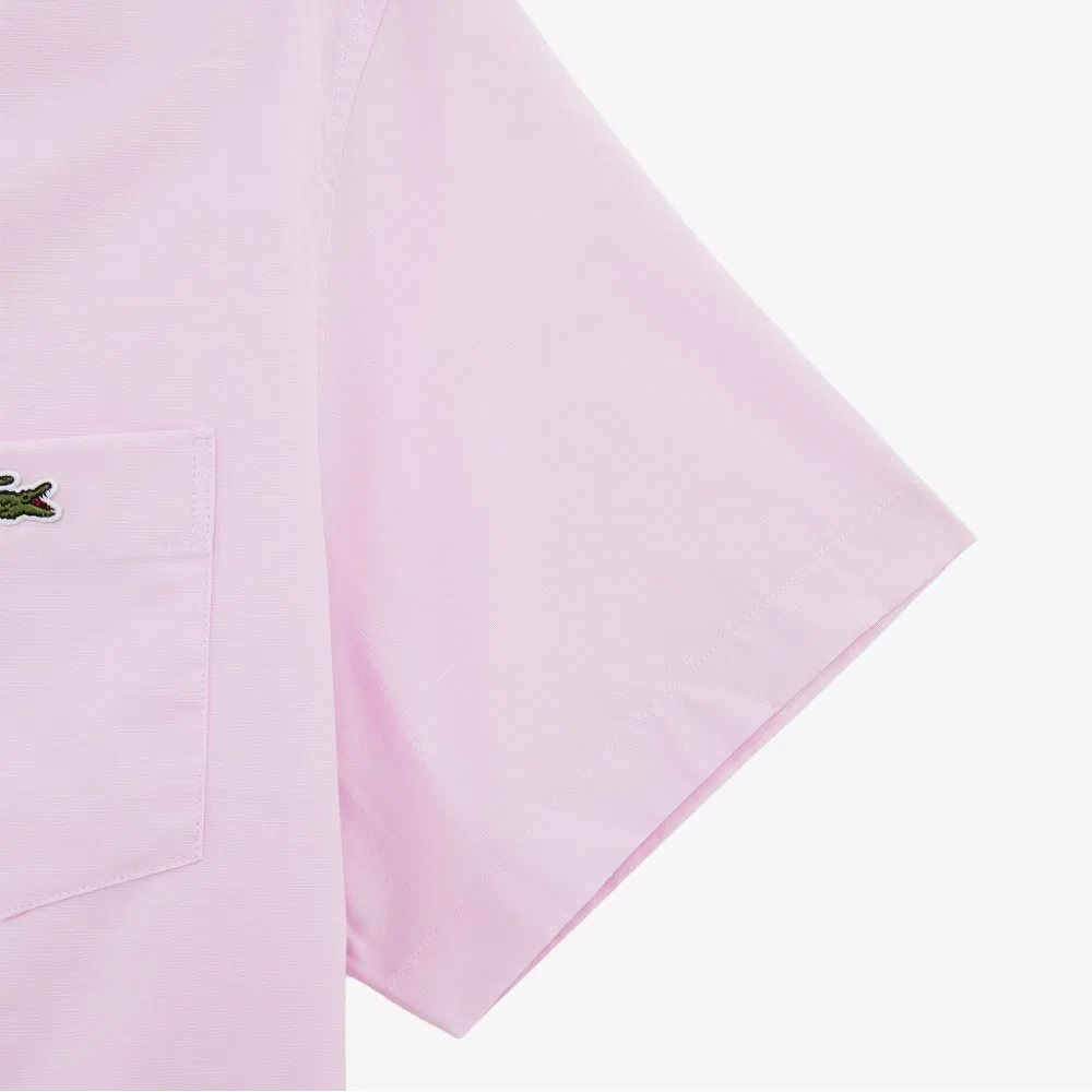 Рубашка Lacoste Розовая из хлопка и льна — фото 3