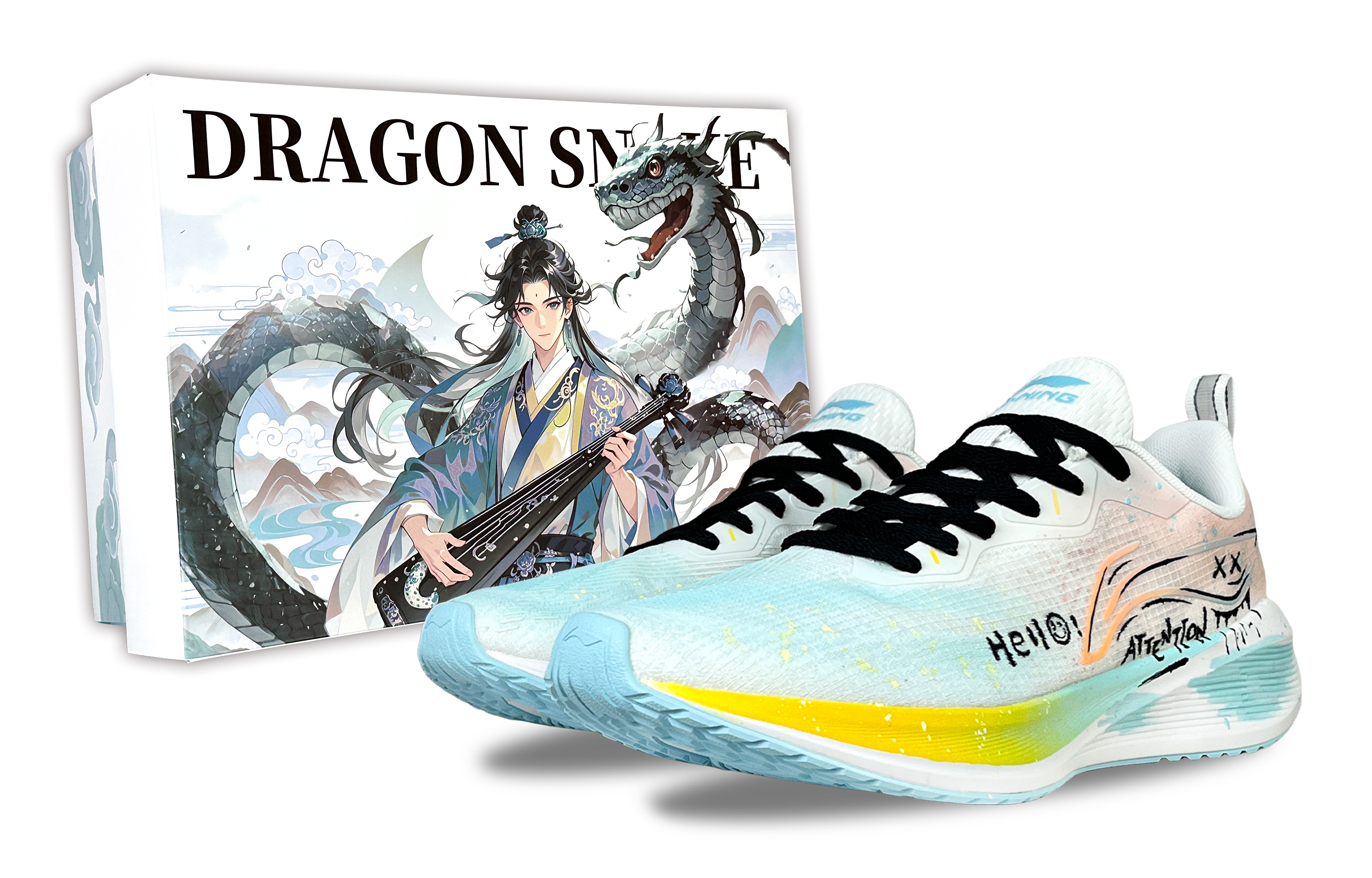 

LINING Кроссовки для бега Wuyue Anti Slip, износостойкие, низкие, мужские, оранжевые, желтые, синие