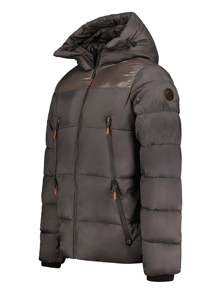 Geographical Norway Стеганая куртка "Bayou" антрацитового цвета — фото 3