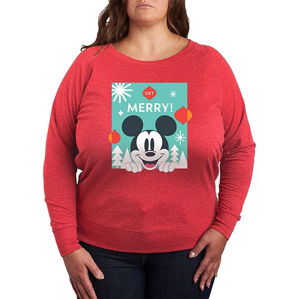 

Футболка с длинным рукавом Mickey Mouse Plus Size Get Merry French Terry Disney, Heather Red, Красный, Футболка с длинным рукавом Mickey Mouse Plus Size Get Merry French Terry Disney, Heather Red