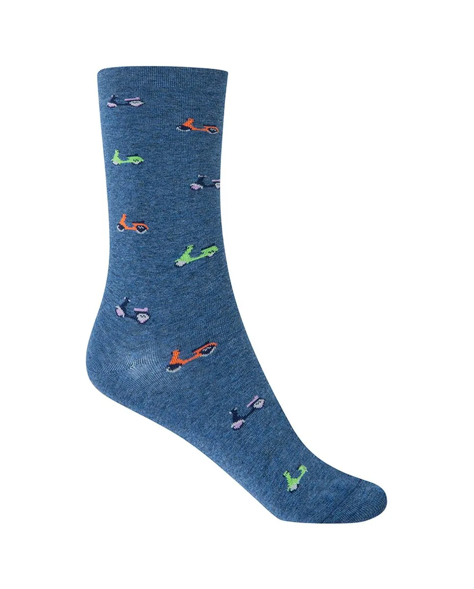 

Женские носки короткий, вискозные, с мотоциклами Сделано в Испании Punto Blanco, синий