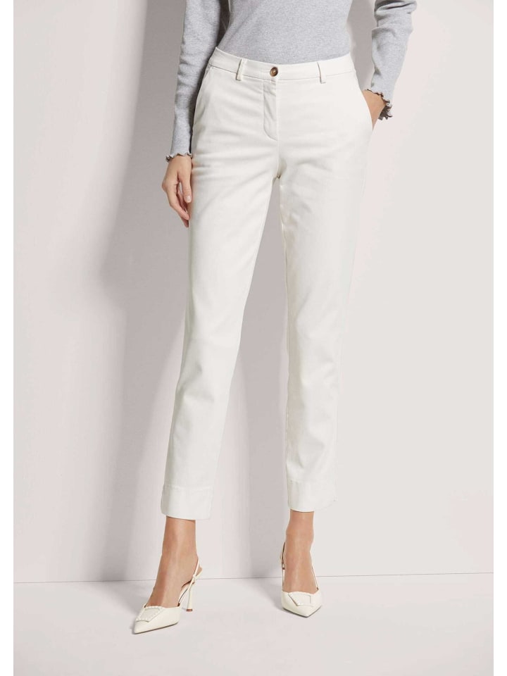 

MADELEINE Брюки чинос с изысканным акцентом жемчужно-белого цвета