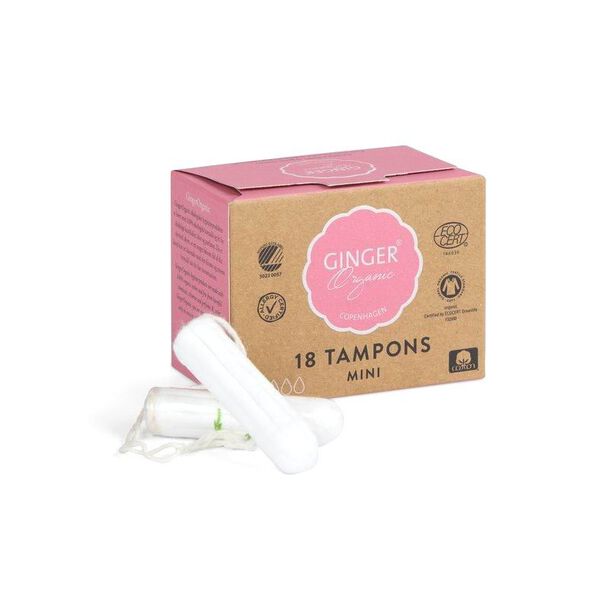 

Органические тампоны без мини-аппликатора, 18 шт./1 упаковка. Ginger Organic Tampons