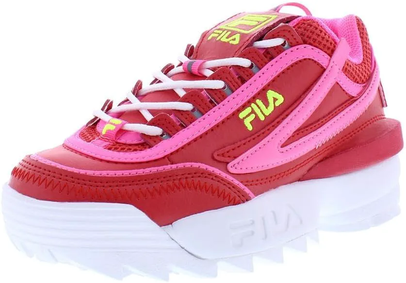 Кроссовки Fila Kid's Disruptor II Exp, красный/розовый/желтый — фото 2