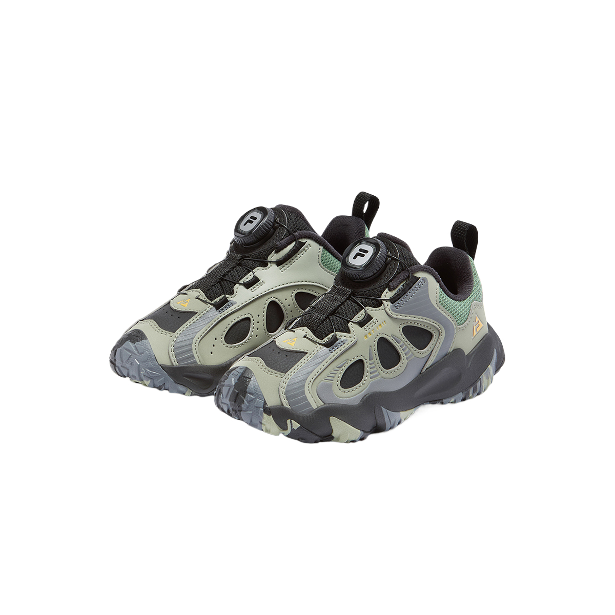 TGR 4 Support детские уличные кроссовки FILA KIDS, черный/зеленый — фото 4