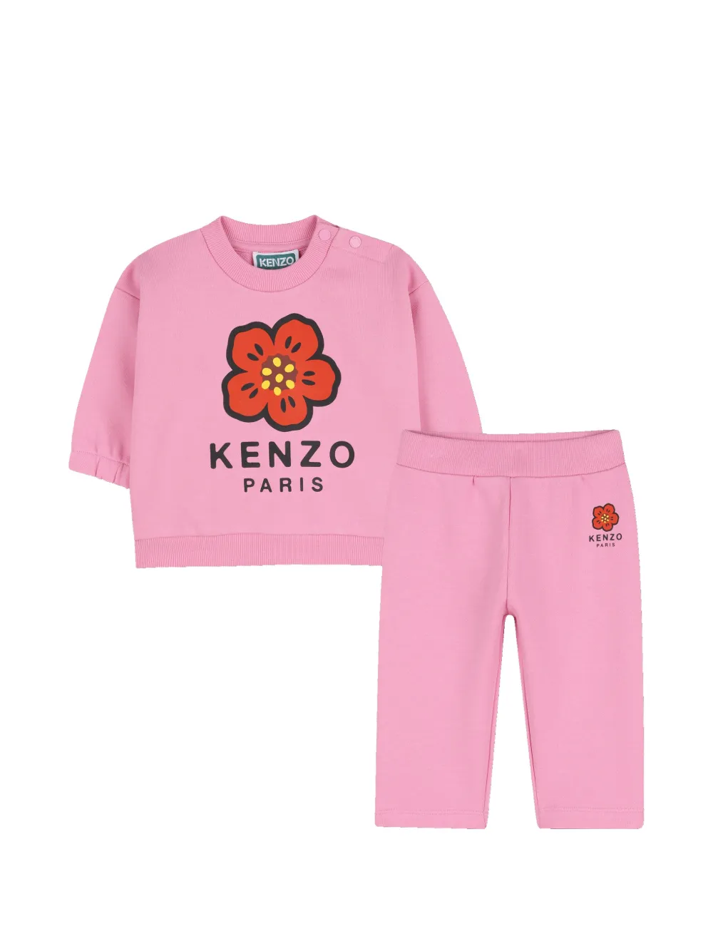 

Спортивный костюм с цветочным принтом Kenzo Kids, розовый