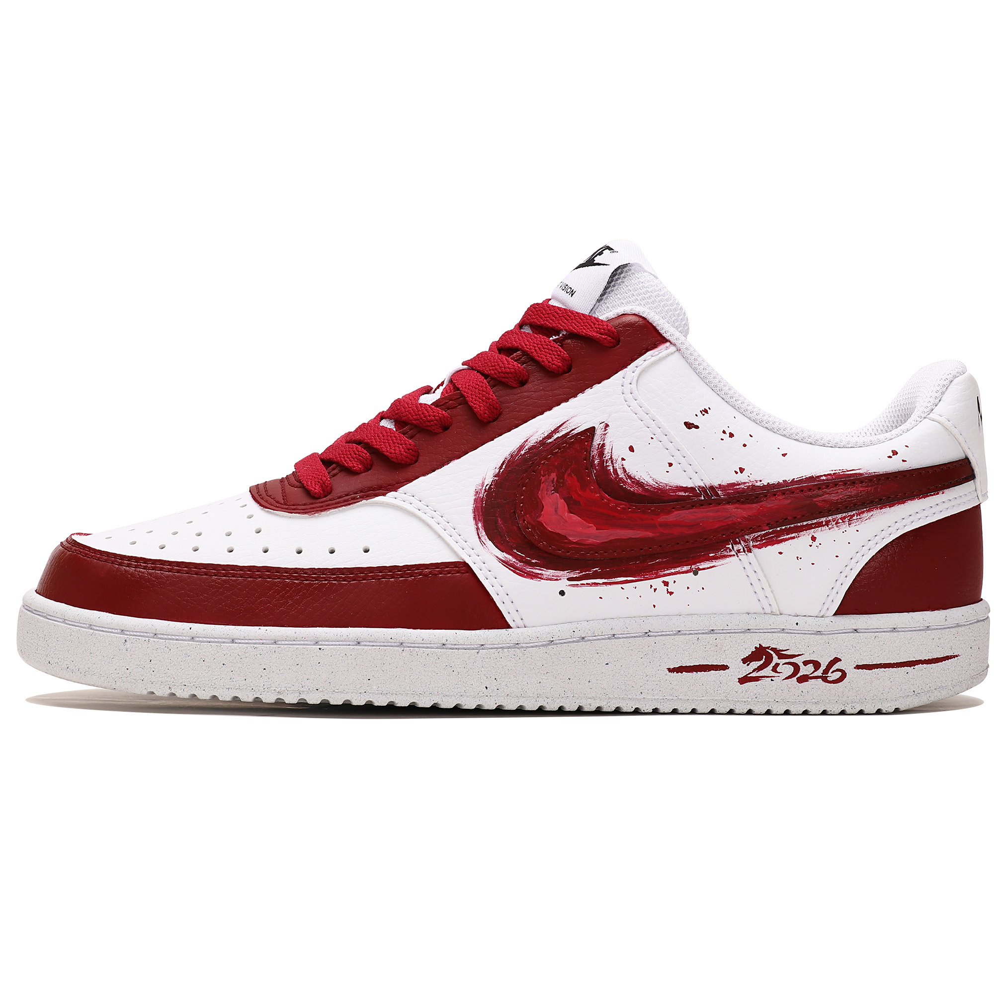 

Nike Court Vision 1 Abrasion Resistant Slip Resistant Low top Skateboard Shoes мужские красные белые