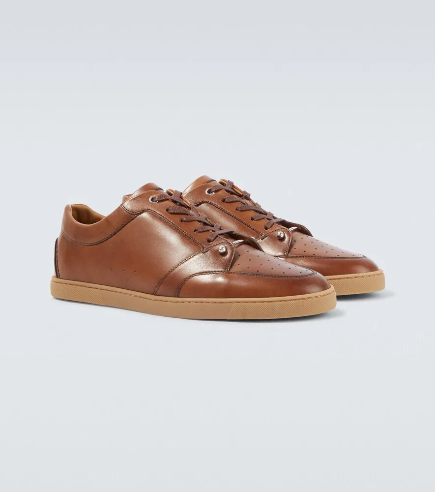Кожаные кроссовки Chambelisneak Christian Louboutin, коричневый
