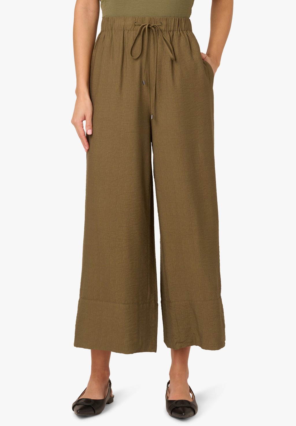 

Брюки DRAWSTRING TIE FRONT EASY PULL ON Adrianna Papell, темно-зеленый