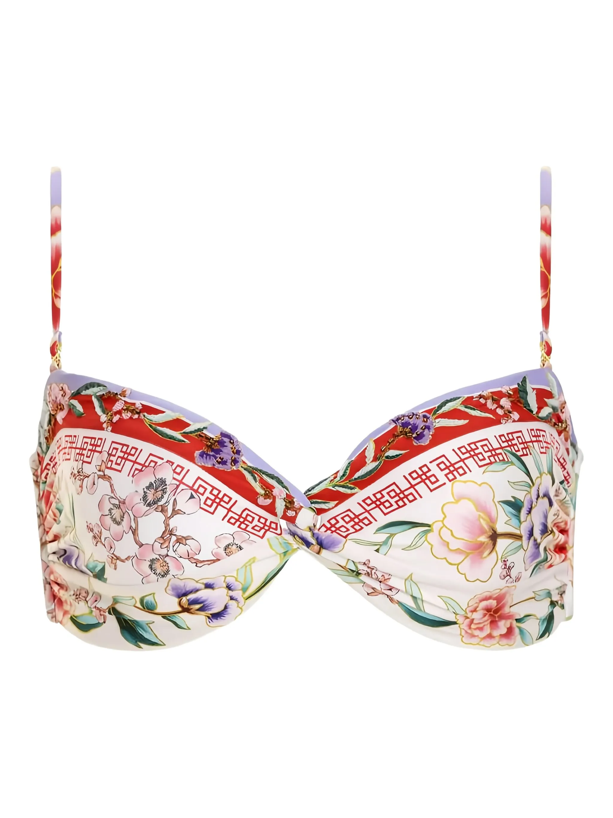 

Топ бикини Stacy Korin с цветочным принтом Agua Bendita, нейтральный