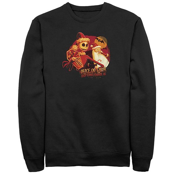 

Толстовка с принтом The Nightmare Before Christmas Peace on Earth Good Scares Big & Tall Disney