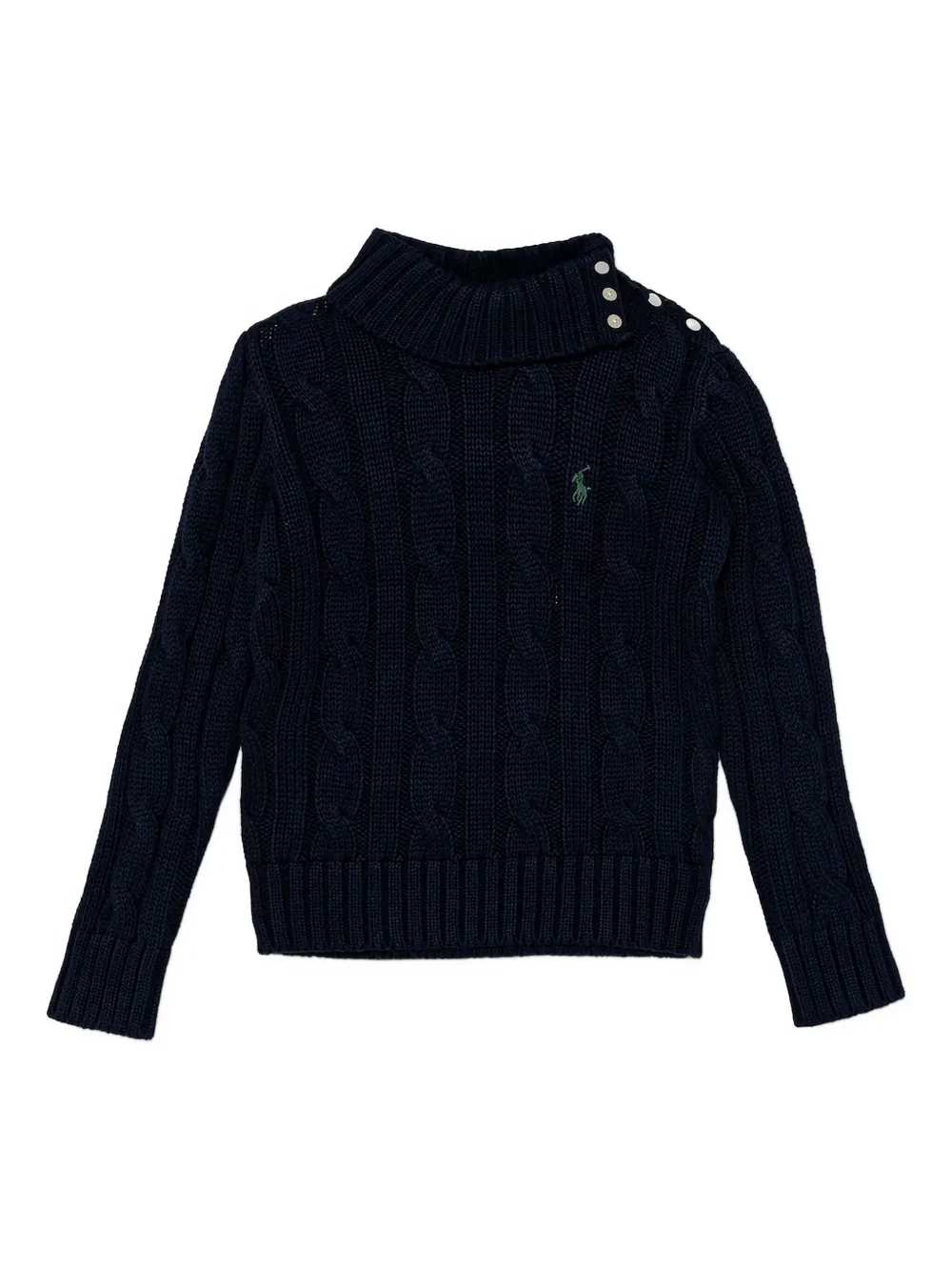

Джемпер с длинными рукавами и косичной вязкой Polo Ralph Lauren Kids, синий