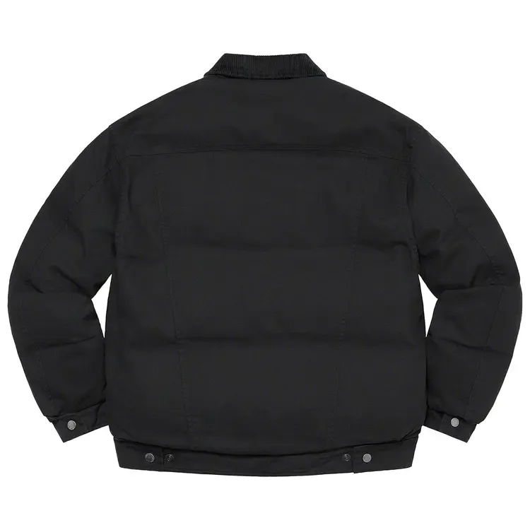 Куртка-тракер Supreme x Schott Canvas Down Trucker Jacket, цвет «черный» — фото 2
