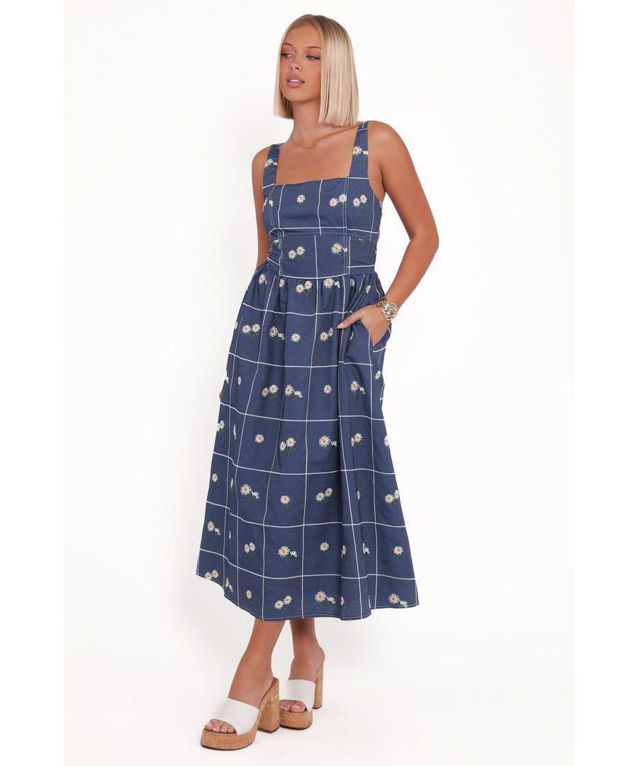 

Женское миди-платье Yolande - синее с цветочным принтом - размер XL Petal and Pup, Blue floral