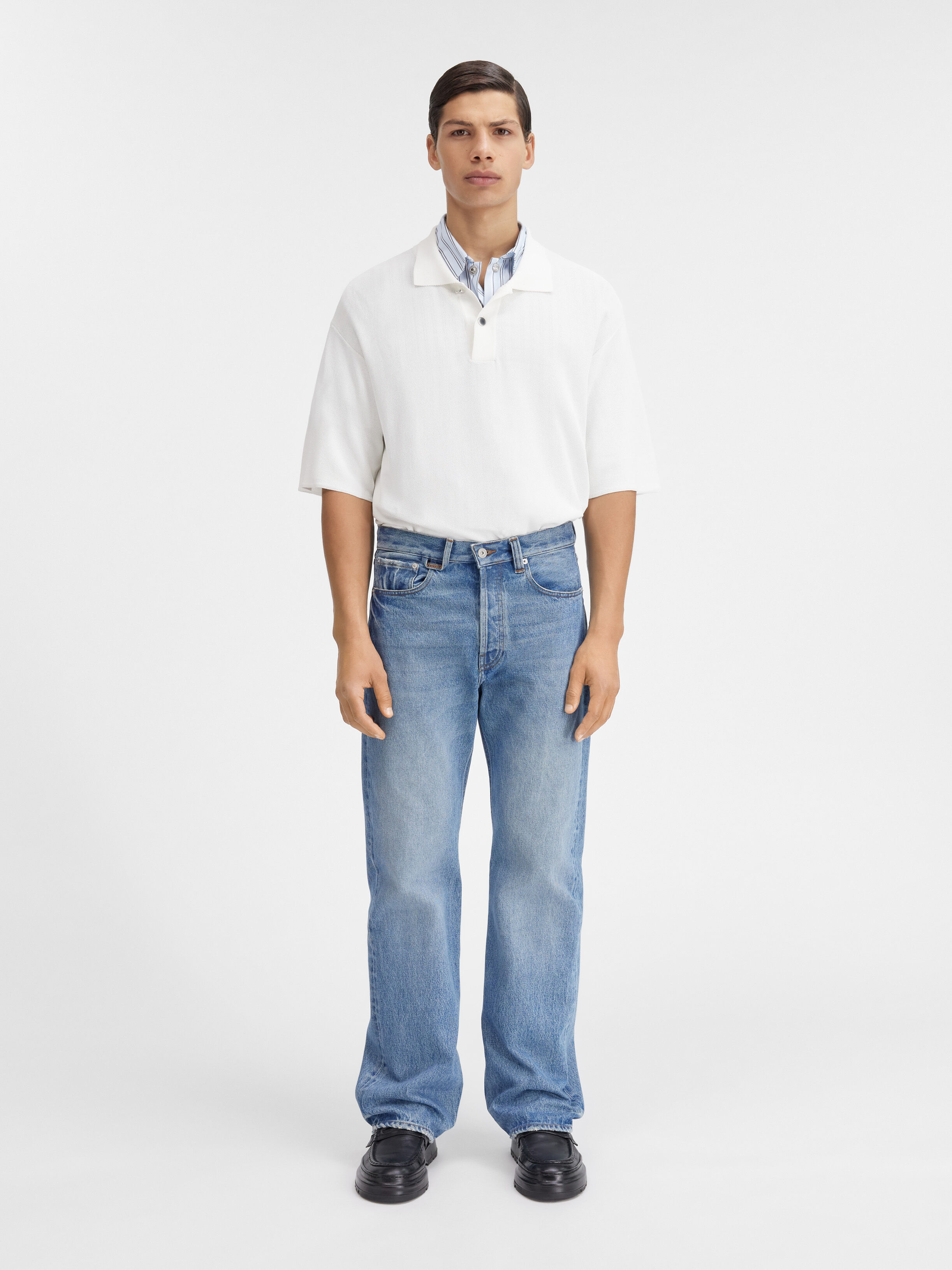 

Джинсы прямого кроя JACQUEMUS The straight de-Nîmes denim pants, цвет Blue/Tabac