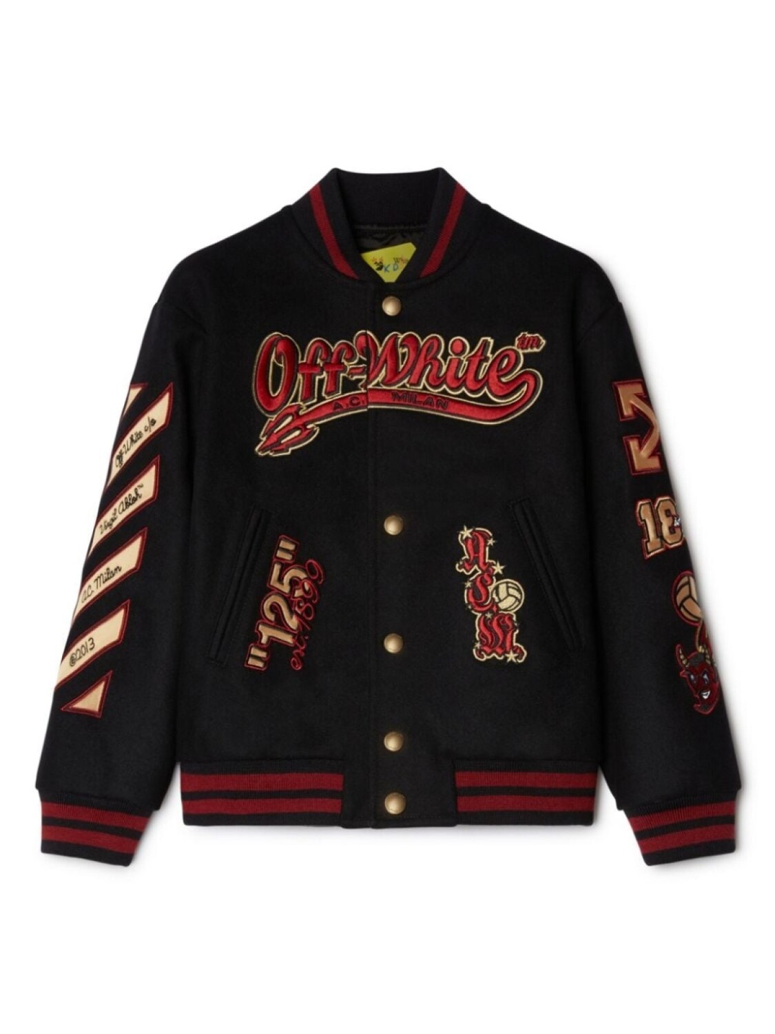 

Off-White Kids кроссовки из коллаборации с A.C. бомбер Milan с логотипом, черный